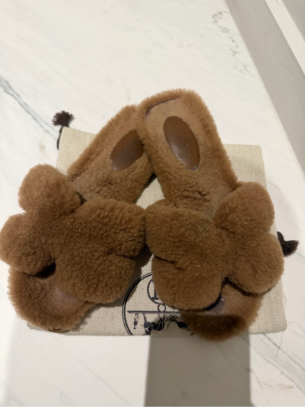 Sheepskin Hermes sandals 36.5